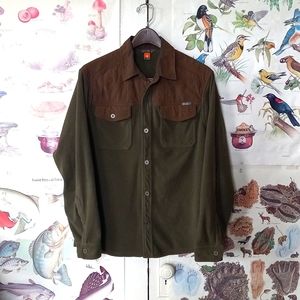 Men's Eddie Bauer Green Fleece Field Shirt Medium